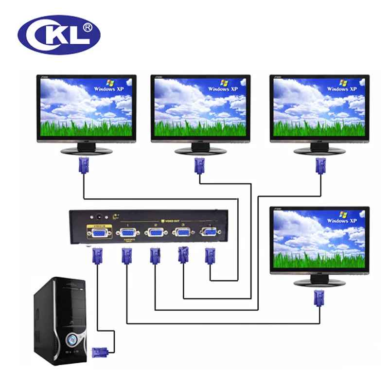 CKL 104A 4 порта VGA сплиттер 450 МГц 1x4 1*4 1 в выхода|4 port vga splitter|port vgasplitter |