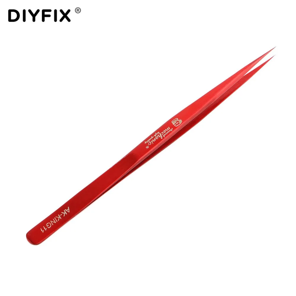 DIYFIX ультра точность Прямой пинцет антимагнитный с гальваническим покрытием