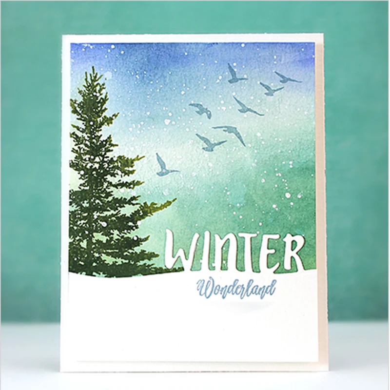 Happy Winter алфавит для резки металла высечки шаблон скрапбукинга Сделай Сам