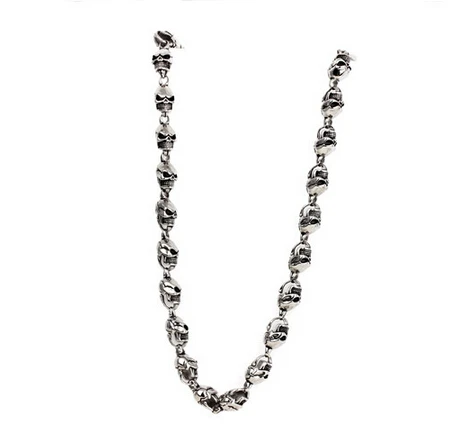 HipHop 316L Stainless Steel Mens Rock Biker Jewelry Huge Titanium Long Skull Skeleton Necklaces Gothic Heavy Punk Necklace | Украшения и