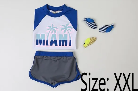 Boys XXL Одежда для плавания купальный костюм для мальчиков и девочек, купальный костюм для серфинга, комплект из двух предметов, Солнцезащитный головной платок для плавания, пляжный набор для купания - Цвет: Boys XXL