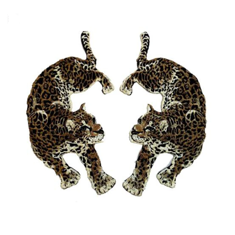 

Leopard Embroidered Applique Animal Patches Sew On Clothing Logo Cartoon Patches For Jeans Jackets Tiger cat Patch NL347