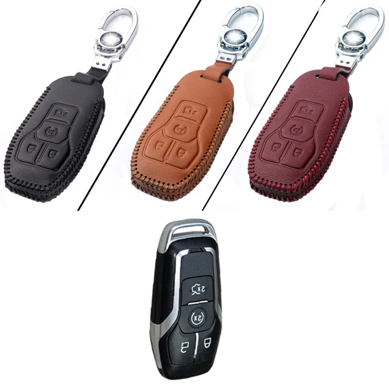 Совершенно новый кожаный чехол для ключей с 4 кнопками Ford Series E Style|leather key fob holder|key