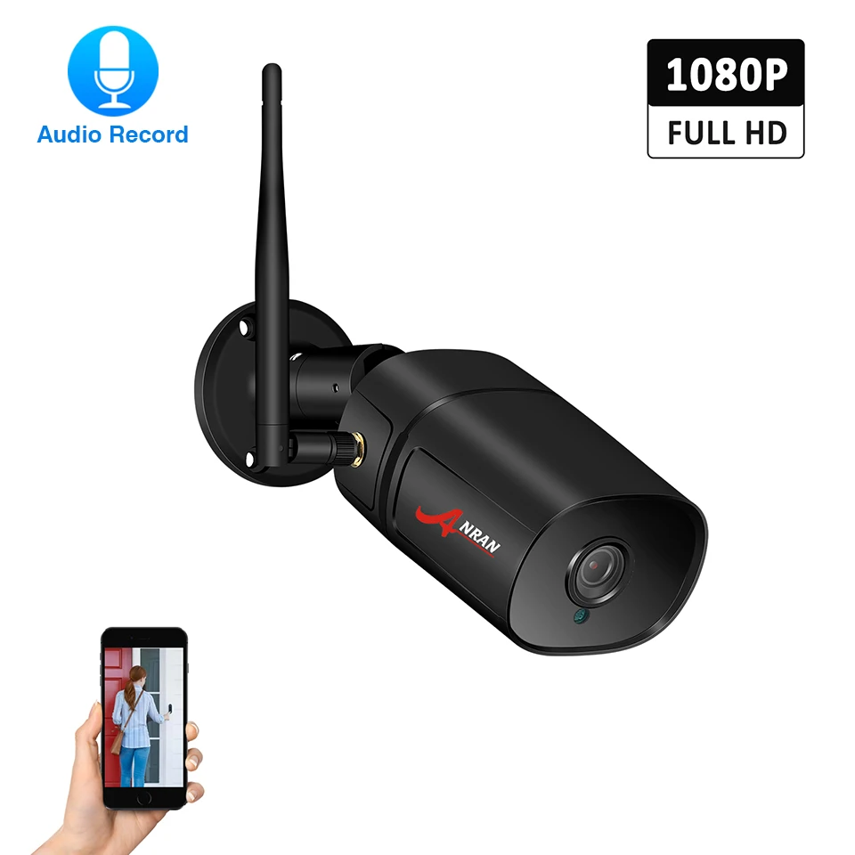 ANRAN 1080P IP камера Wifi наружная Водонепроницаемая 2.0MP камера безопасности Встроенный слот для sd-карты беспроводная камера наблюдения аудио