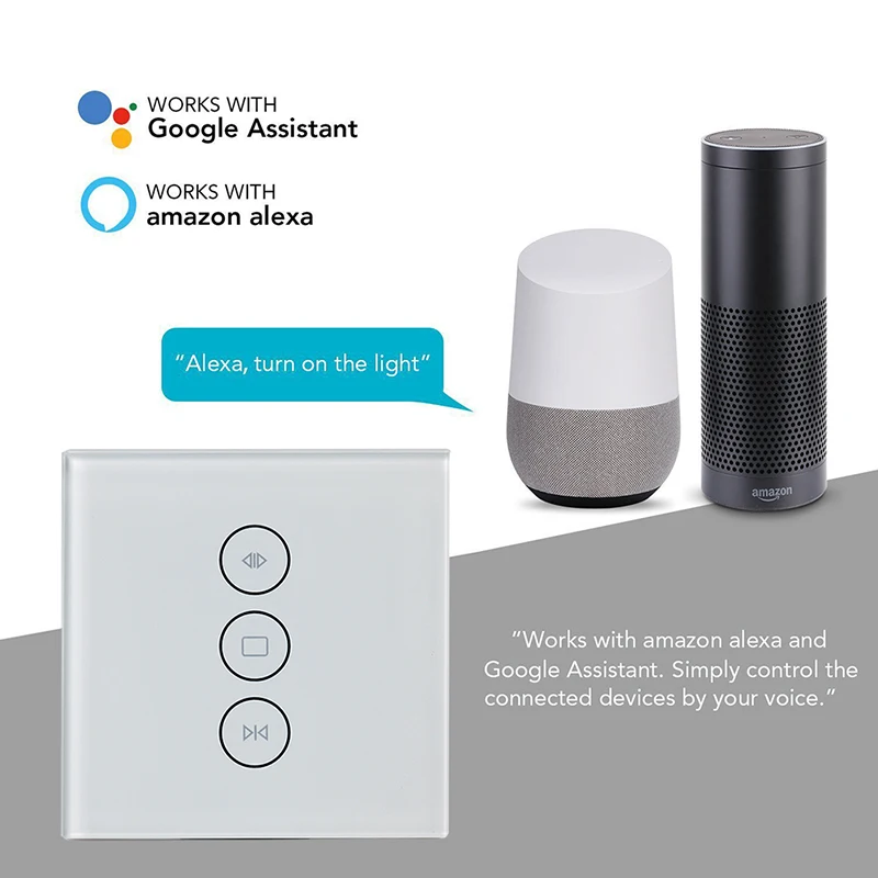 

EU US WiFi Electrical Blinds Switch Touch APP Voice Control By Alexa Echo AC110 To 240V For Mechanical Limit Blinds Motor