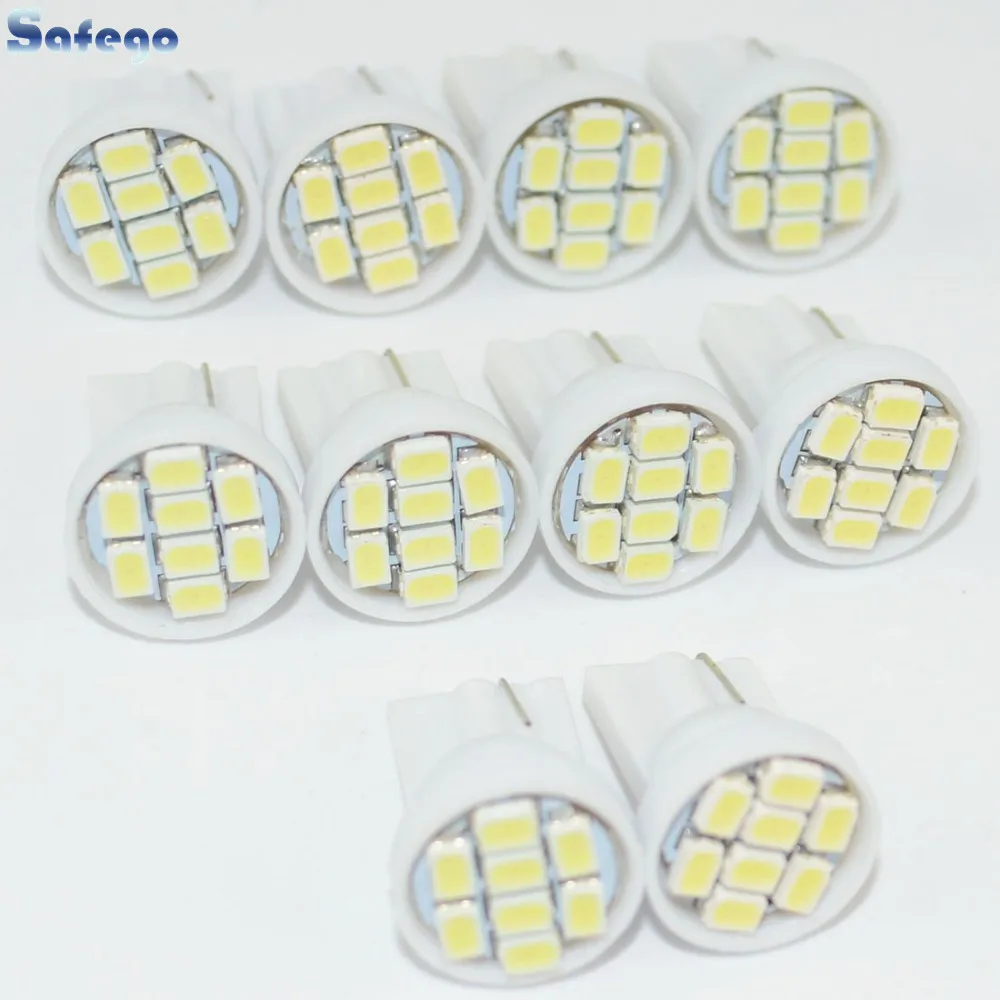 10 шт. T10 8smd 8led 8 светодиодов 194 168 192 W5W 1206 (3020) супер яркий t10 w5w Автомобильная