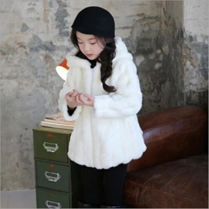 Furry 2018 Autumn Winter Girls Boys Baby Girl Faux Fur Jackets Coats Thicker Warm Parka Kids Cotton Hooded Infant Clothes N228 | Детская