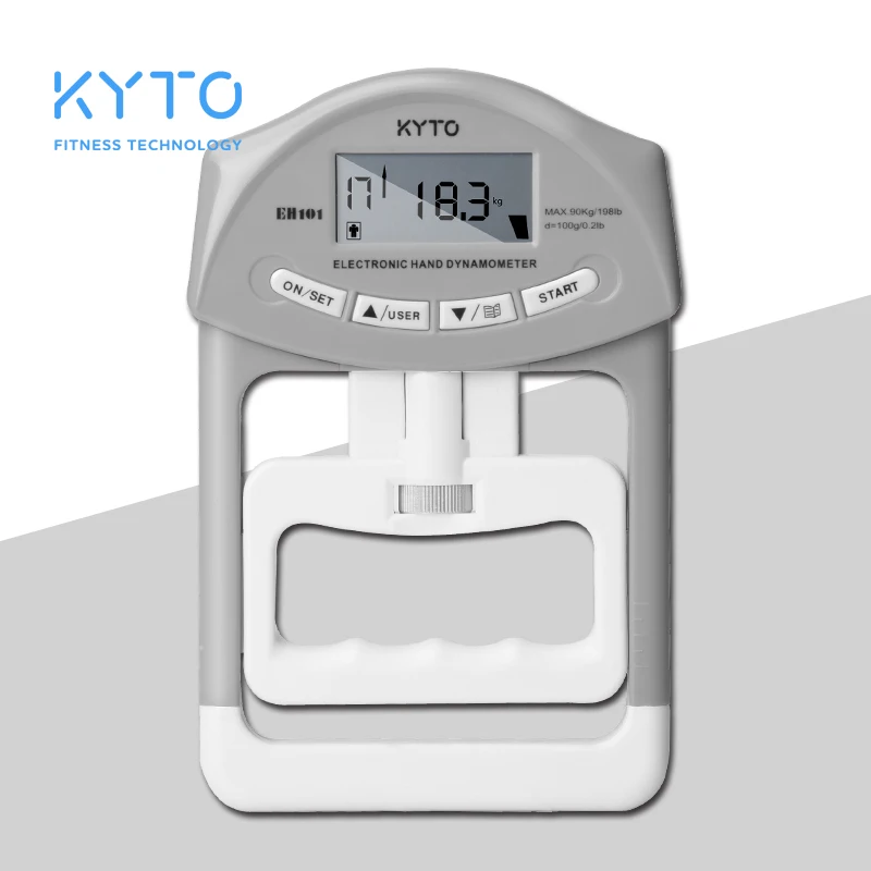 KYTO Digital Hand Dynamometer Grip Strength Measurement Meter Auto Capturing Hand Grip Power 200 Lbs / 90 Kgs