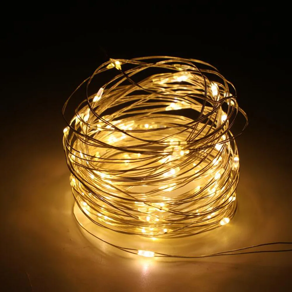 LED String lights 10M 5M 2M Copper Wire Garland Home Christmas Wedding Party Decoration Powered by 5V Battery Fairy light | Лампы и