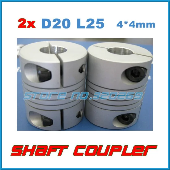 2pcs/lot BR 4x4mm CNC Motor Jaw Shaft Coupler 4mm to Flexible Coupling 20mm OD 25mm length (D20 L25) | Обустройство дома