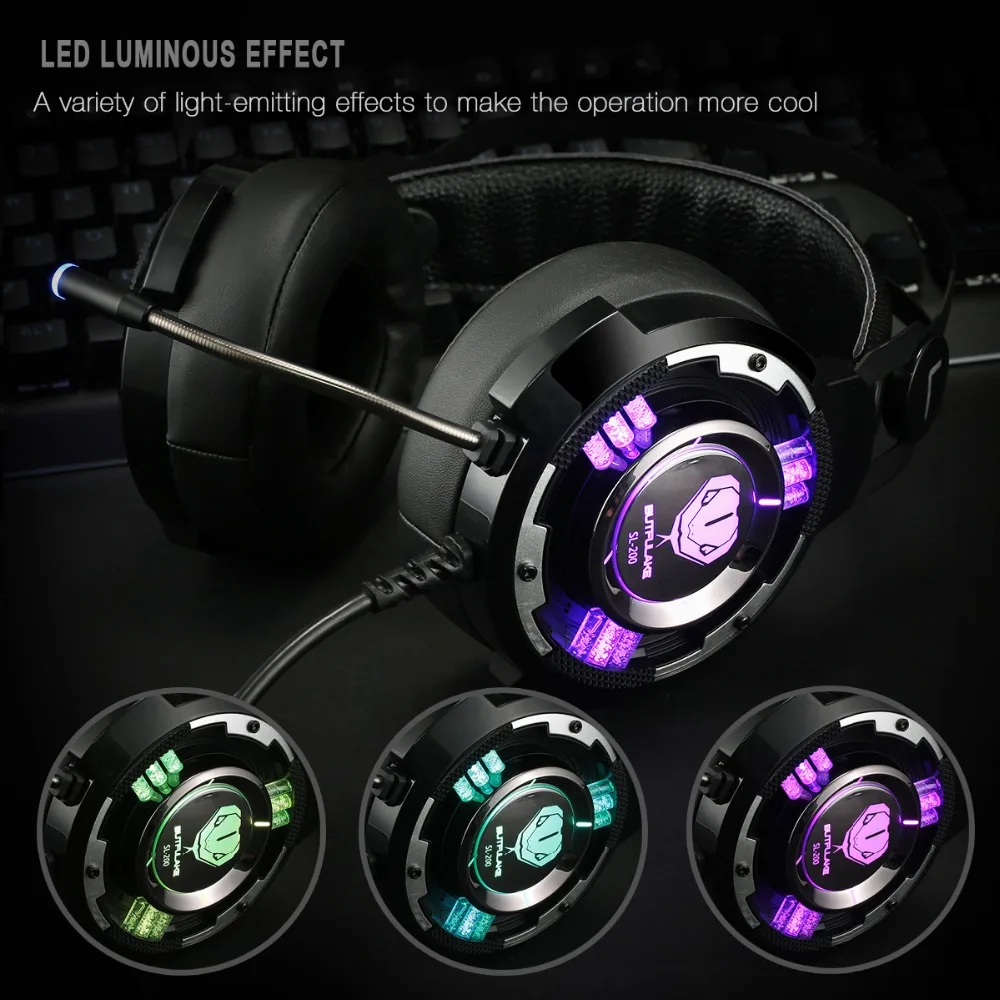 Butfulake SL 200 игровая гарнитура 7 1 USB объемный стерео Проводные Складные Игровые