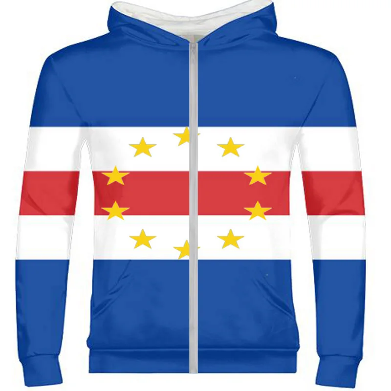 CAPE VERDE male custom made name number country zipper sweatshirt nation flag cv portuguese college print photo island clothes | Мужская