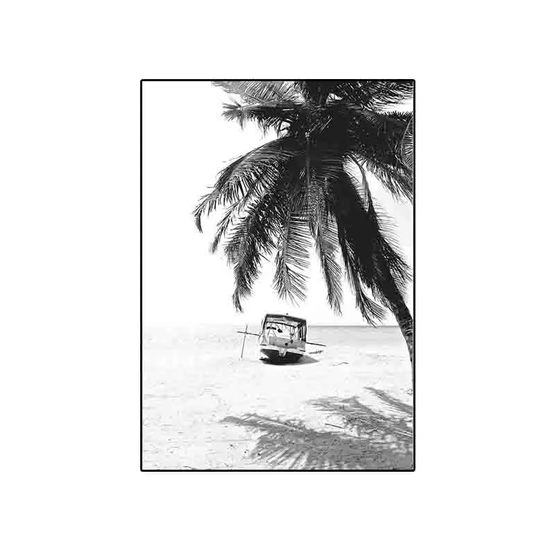 

Nordic Home Decoration Minimalist Black White Palm Tree Leaves Canvas Posters and Prints Painting Wall Art Decorative Pictures