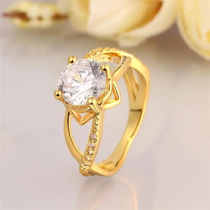 R050-A High Quality Nickle Free Antiallergic New Fashion Jewelry 18K Plated zircon Ring | Украшения и аксессуары