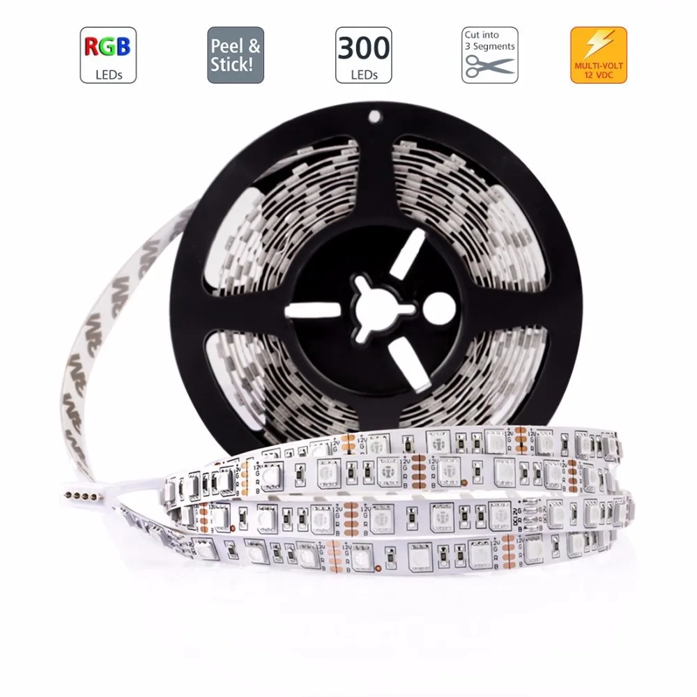 RGB Best ТВ/pc Задний план Светодиодные ленты Освещение 300 светодиоды DC5V SMD5050 LED