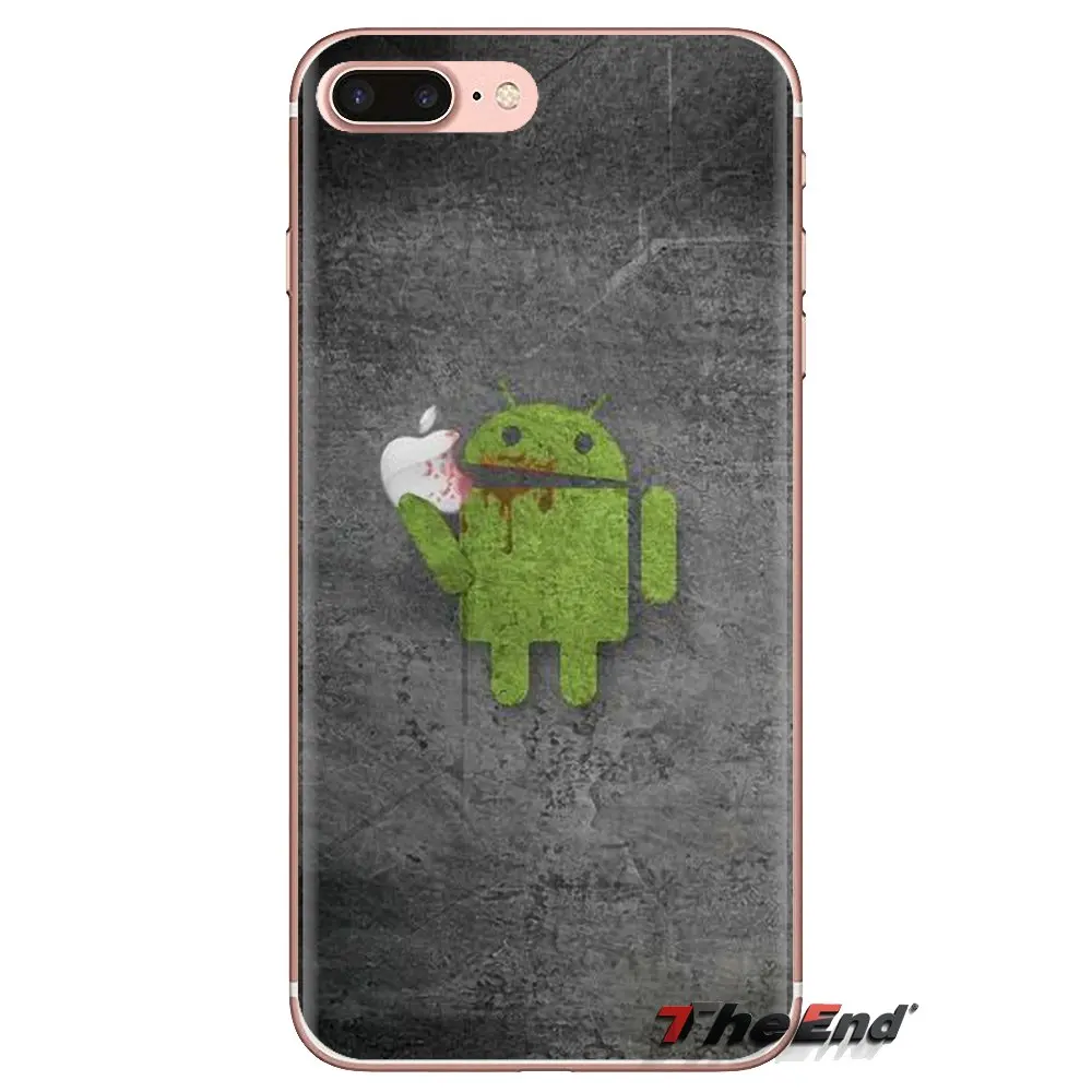 Soft Transparent Shell Covers For Samsung Galaxy A3 A5 A7 A9 A8 Star A6 Plus 2018 2015 2016 2017 Green Android Robot Logo |