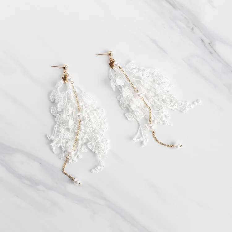 2017 корейские Популярные Простые кружевные серьги-подвески модные ювелирные