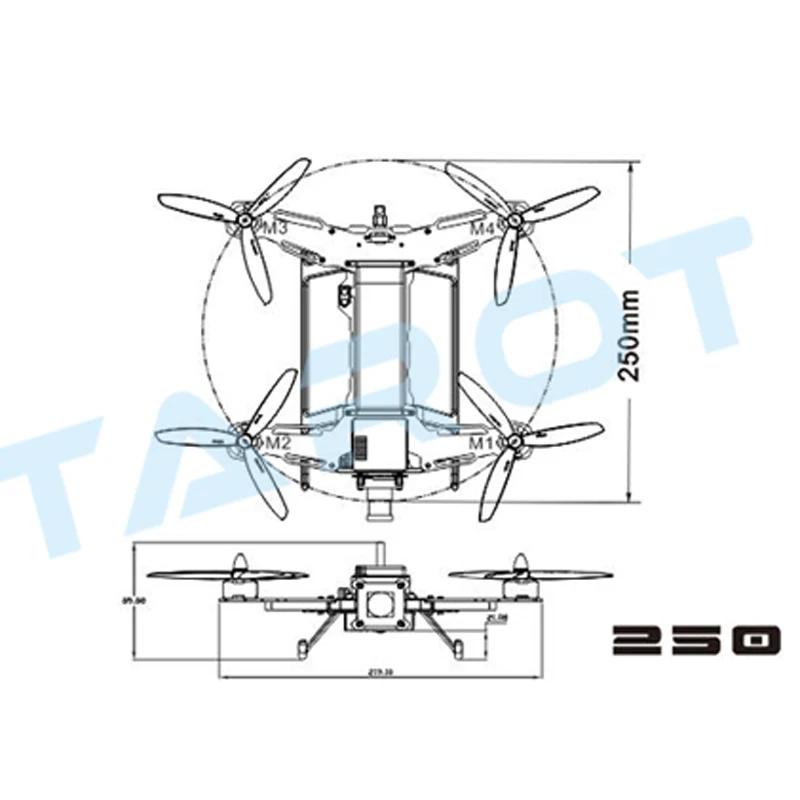 Квадрокоптер Ormino Fpv комплект с рамкой Мини Дрон Таро 250 камера Qav250
