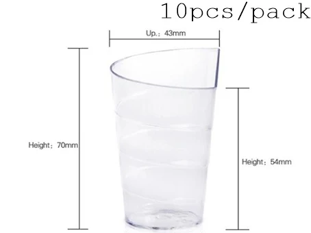Лиловый Promotion- Party Wedding Suppliers, Disposable Plastic Tableware, 75*72mm/150ml Black Mini Twisted Dessert Cup, 10/Pack - Цвет: Лиловый