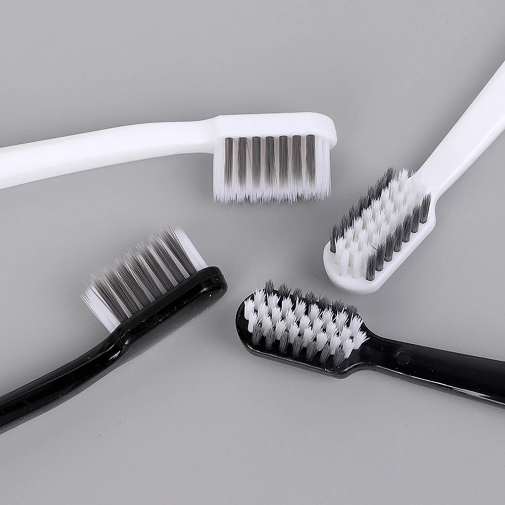 

4pcs Novelty Bamboo Charcoal Toothbrushes Couple Black white Soft Bristles Oral Care