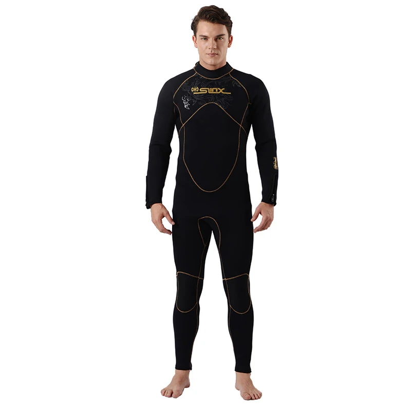 5 мм толстый зимний костюм для дайвинга костюмы мужчин купание нопрен полосатая