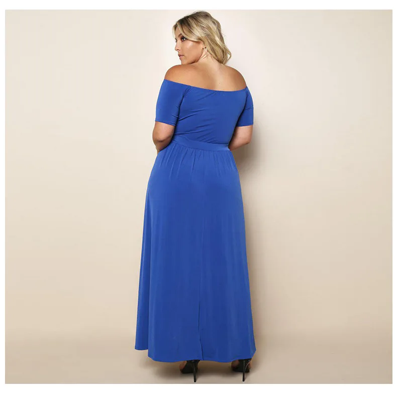 Women Elegant Party Evening Long Dress 2017 Sexy Slash Neck Split Prom Maxi Slim Casual Plus Size | Женская одежда
