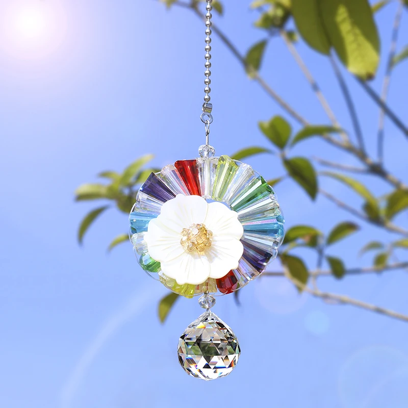 H &amp D хрустальная люстра в форме шара призмы Подвески часть 7 Чакра Suncatcher Радуга