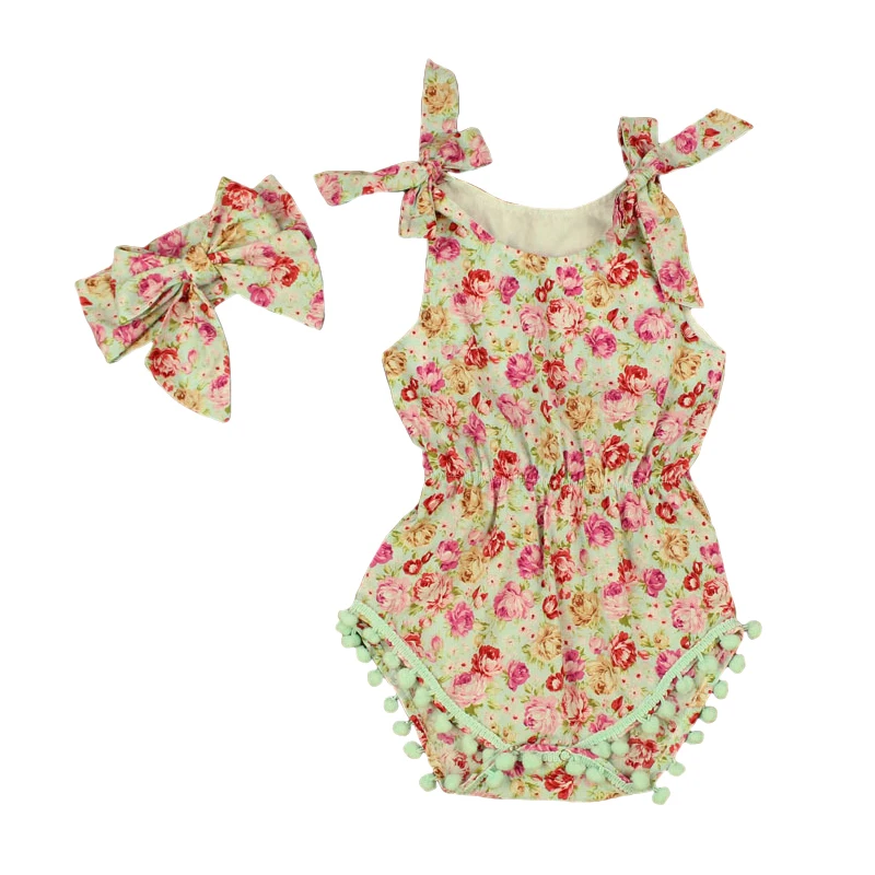 Новинка 2016 года хлопковый комбинезон в винтажном стиле с цветочным рисунком для