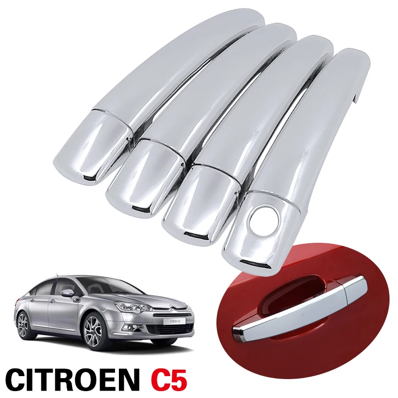 Для Citroen C5 2007 2016 хромированная дверная ручка Накладка набор для 4 дверных вагон