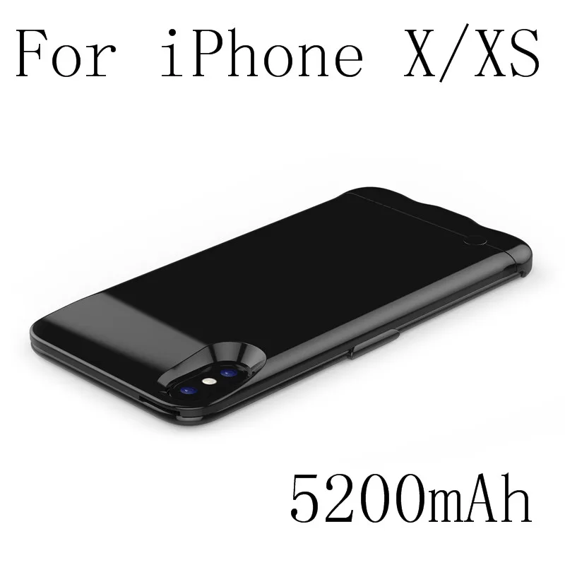 iXS-Glossy Black Чехол для зарядного устройства для iPhone XS Max, тонкий внешний чехол для зарядного устройства, чехол для iPhone XR X Xs, чехол для аккумулятора - Color: iXS-Glossy Black
