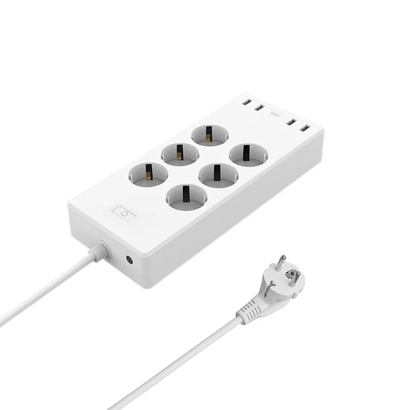 WiFi Smart power Strip EU Plug Защита от перенапряжения 6 розеток С usb-портом переключатель дистанционного управления совместимый с Alexa Google Assistant