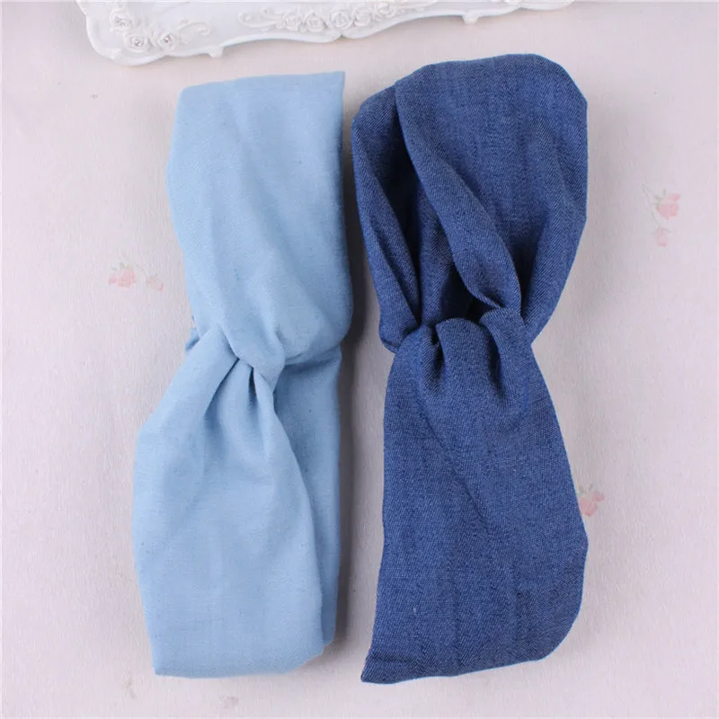 

1 шт., новинка 2018, повязка на голову для девочек, джинсовая ткань, обручи для волос для молодых девушек, перекрещивающиеся обручи, упражнения, ...