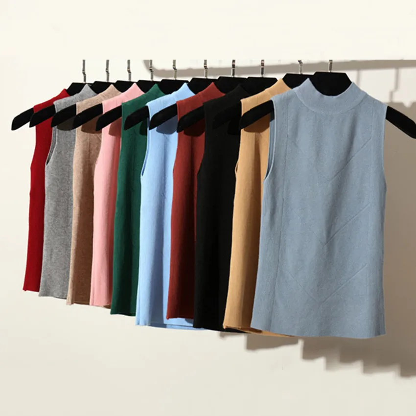 Майка женская трикотажная без рукавов пикантный Топ для фитнеса жилет с высоким