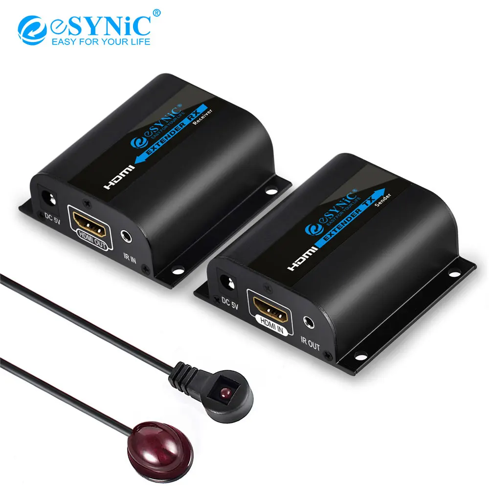 Esynic HDMI удлинитель сигнала до 60 м RJ45 передатчик TX/RX репитер усилитель приемник для