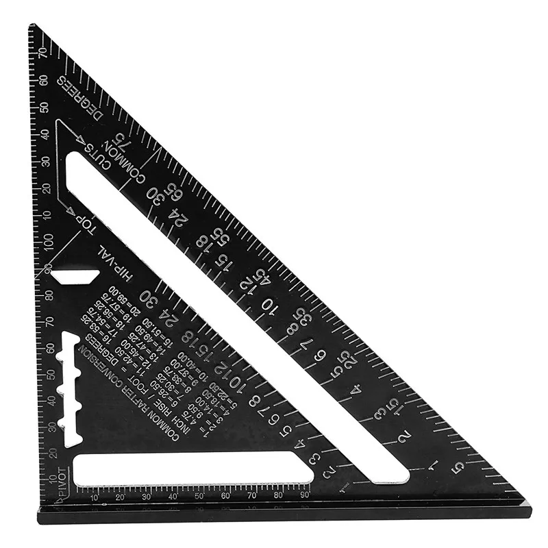 7 "Черная Метрическая треугольная квадратная линейка из алюминиевого сплава скоростной квадратный транспортир митер для плотника измерите... от AliExpress WW