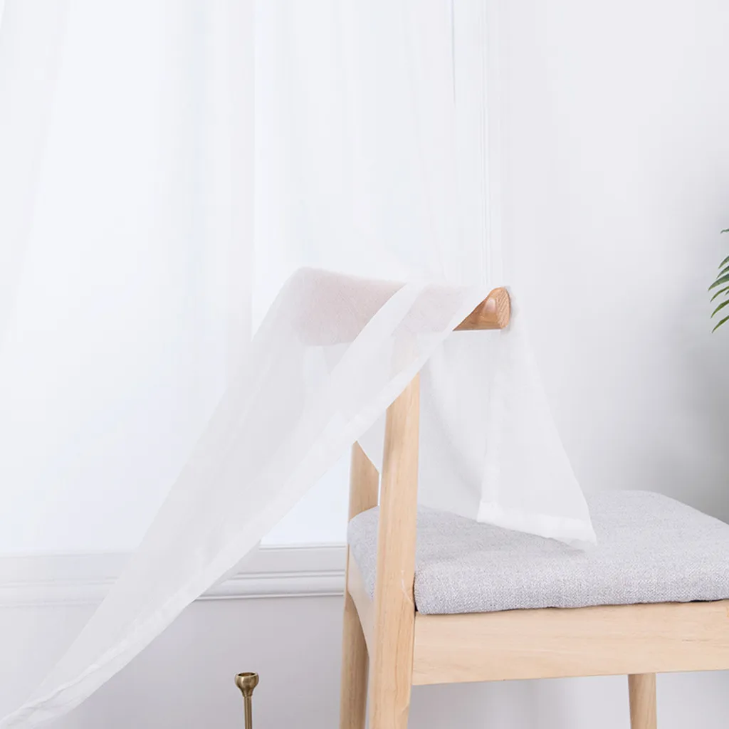 Занавеска из тюля с листьями драпировка вуали для окон 2 панельные ткани