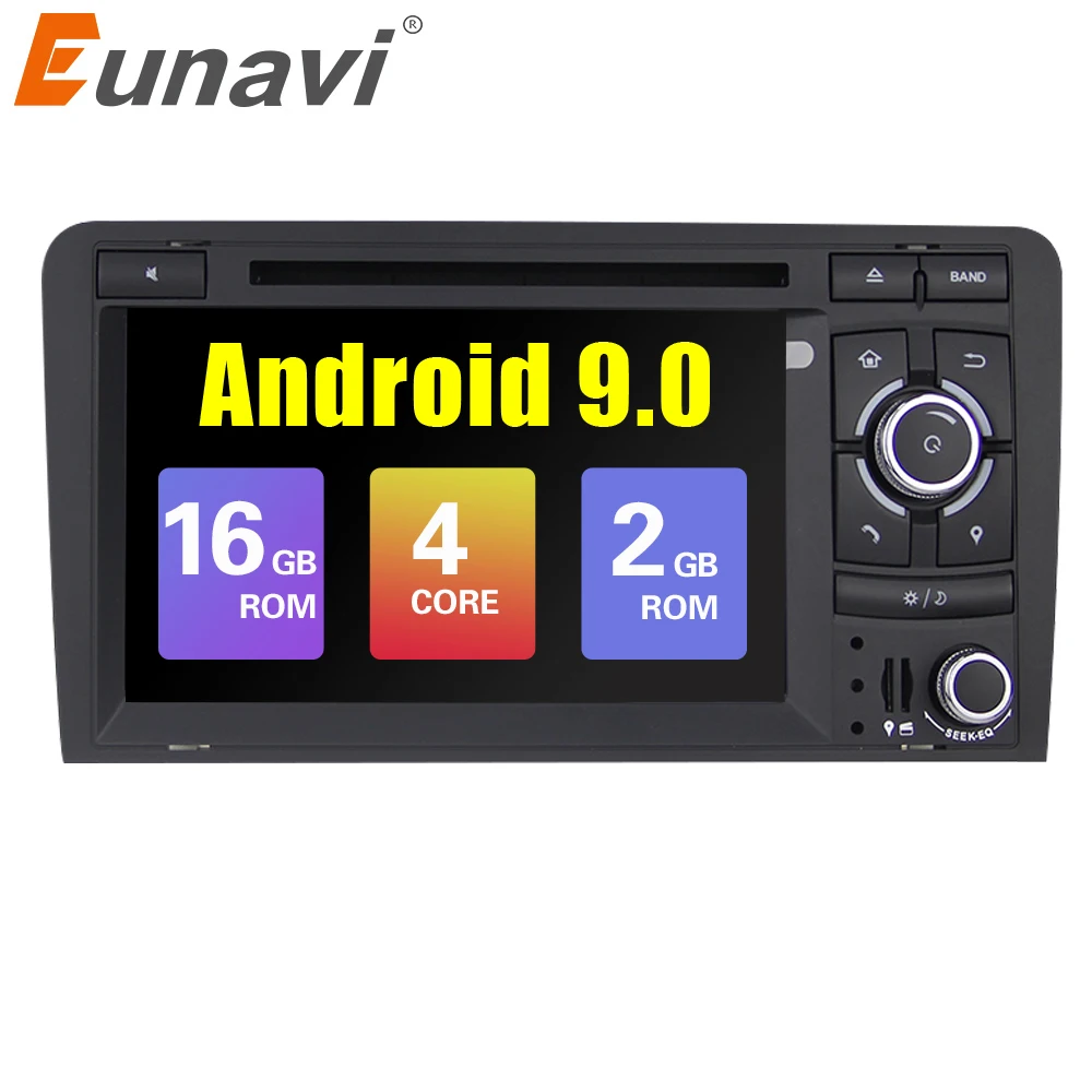 Eunavi 2 Din Автомобильный мультимедийный плеер GPS Android 9 DVD Automotivo радио для Audi A3 8 P/A3 8P1