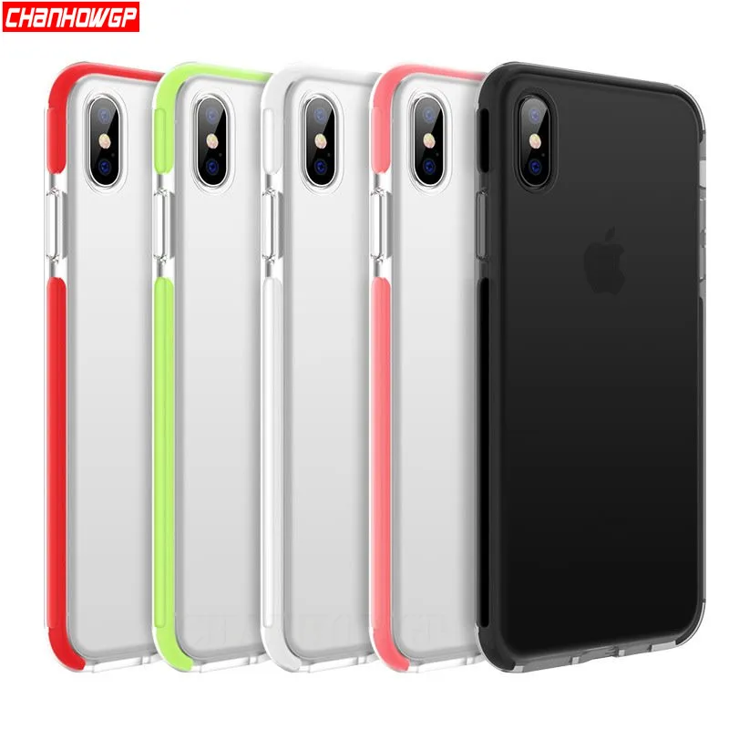 Прозрачный Двухцветный Мягкий силиконовый чехол для iPhone 6 6s 7 8 Plus X XS MAX XR чехлы из
