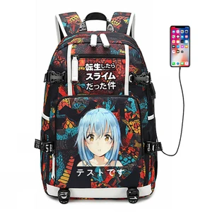 Новинка, тот раз, когда я перевоплотился в слизь, школьный ранец, сумка для ноутбука, мужские дорожные сумки, usb-рюкзак Rimuru Tempest, Оксфордский рюкзак