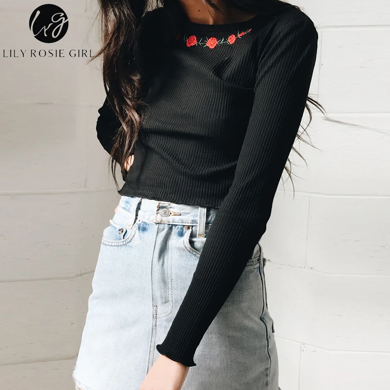 Лилия Рози девушка белый Бюстгалтер с цветочной вышивкой вязаный свитер