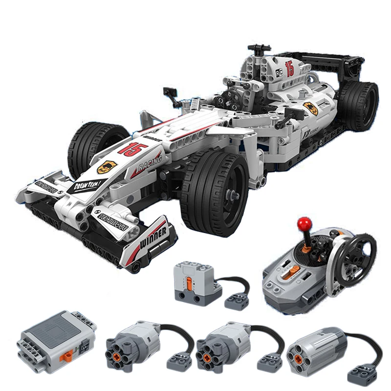 Новинка 729 шт Technic MOC F1 Supercars пульт дистанционного управления RC гоночный автомобиль электрический Technic городской строительный блок кирпичи Детские модели DIY игрушки