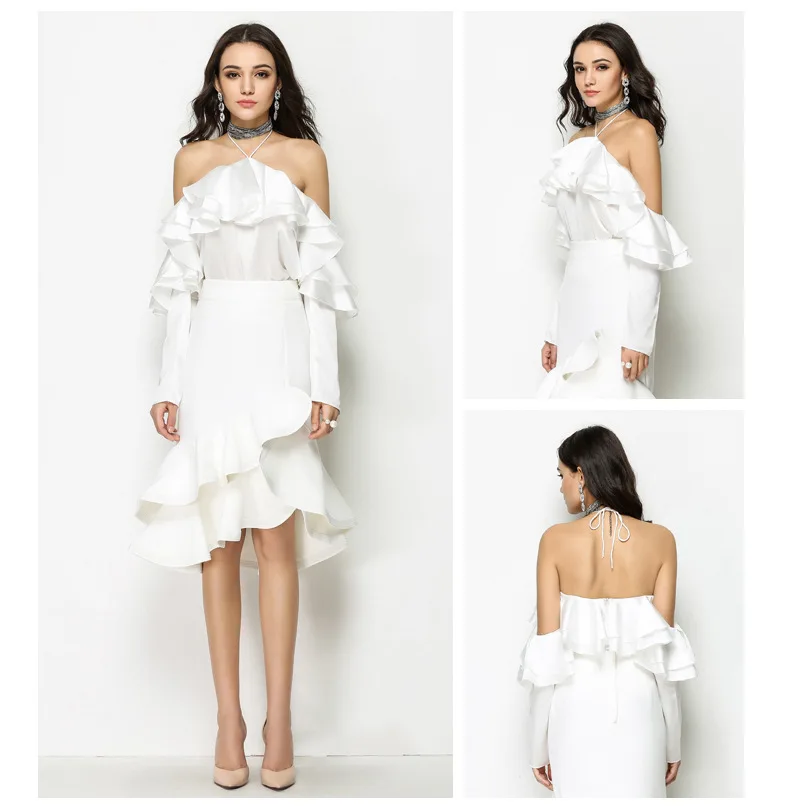 Блузка женская с открытыми плечами на бретелях рукавом бабочкой|off shoulder top|shoulder off