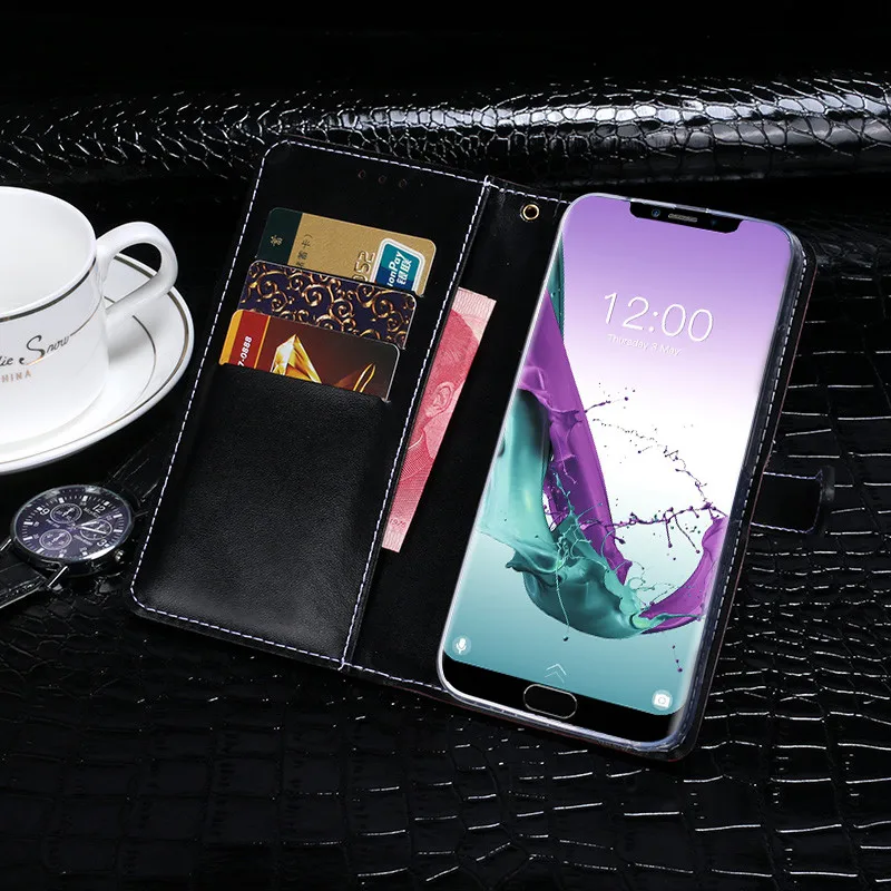 Luxury Crocodile Pattern Leather Case for Doogee Y7 Plus with Card Holder Silicone Wallet Flip Cover Y7Plus Cases | Мобильные