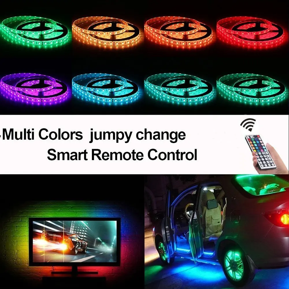 5 м 10 Светодиодная лента RGB лампа Водонепроницаемая SMD 5050 44key пульт дистанционного
