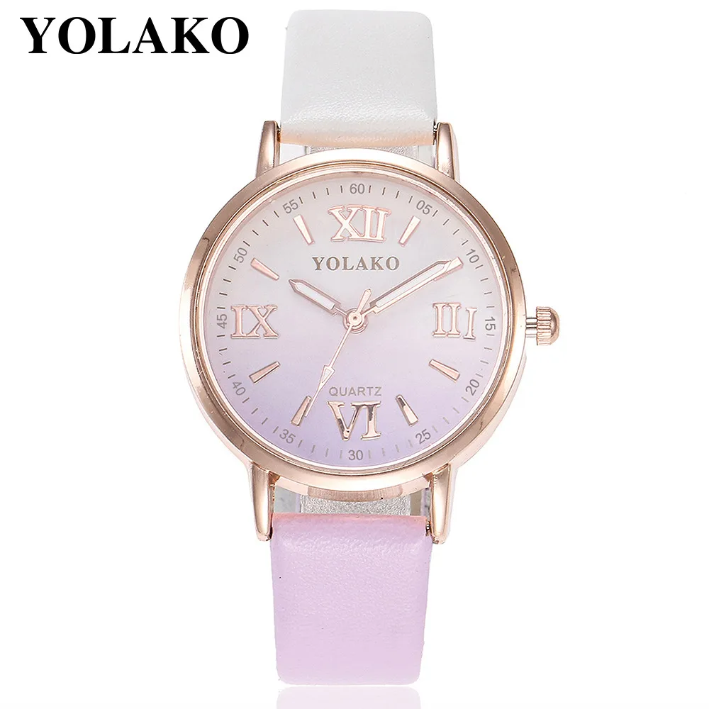 Women Retro Gradient Rainbow Leather Belt Roma Watch Casual Ladies Sport Quartz Watches relogio feminino erkek kol saati | Наручные часы