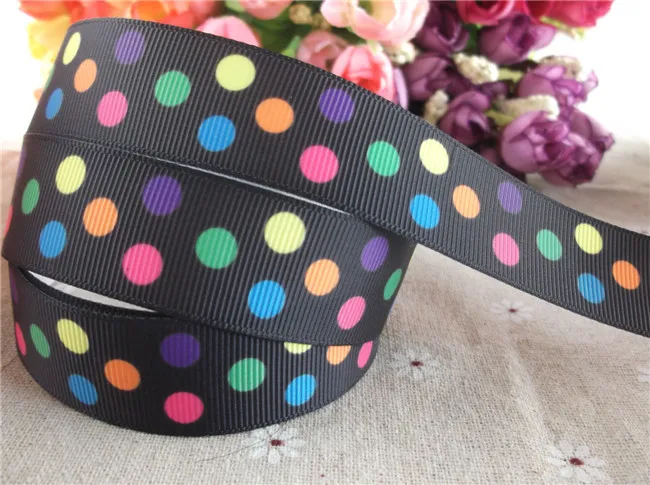 Новое поступление 7/8 '✢ мм в горошек печатных grosgrain ленты Подарочная посылка