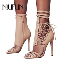2022 fashion women sandals summer gladiator sandals high heel ankle strap sexy women shoe cross tied party shoes plus size 35 43