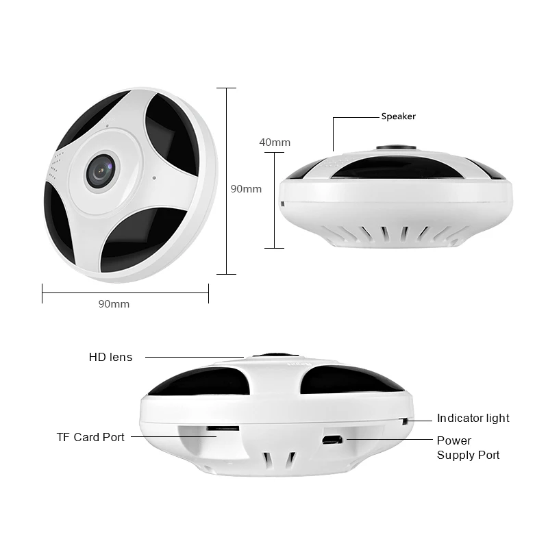 HD 1080P 3MP 360 градусов рыбий глаз панорамная камера беспроводная 3D VR панорама IP P2P