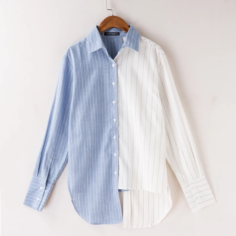 2018 Fashion Striped Shirt Blouse Long Sleeve Loose Female Casual Womens Tops and Blouses Camisas Mujer Chemise Femme |
