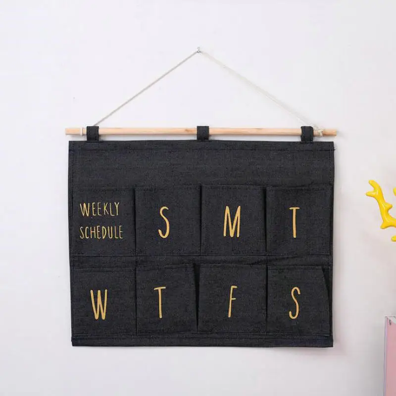 46*42cm Linen/Cotton Fabric Over the Door Magazine Storage Bag 8 Pockets Wall Closet Hanging Organizer Case Home Gift | Дом и сад